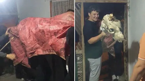 Bolu'da bayram geleneği: Deve kostümüyle para topluyorlar