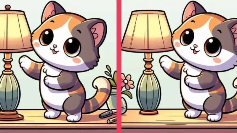 Lambayı merak eden iki yavru kedi arasındaki 3 farkı sadece yüksek IQ'su olanlar 14 saniyede buluyor
