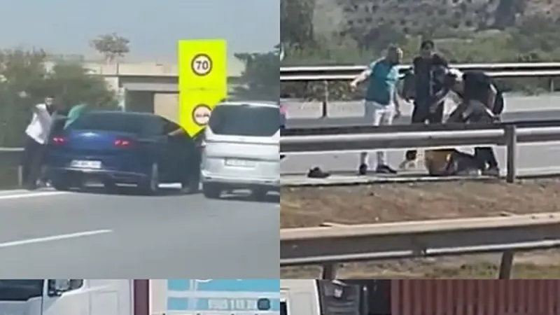 Otoyolda Dehşet! Sürücüyü Bayıltana Kadar Dövdüler!