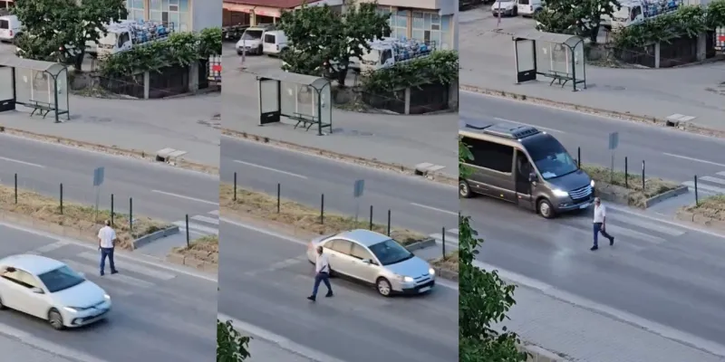 Bartın'da Yaya Geçidi Kabusu! O Anlar Kamerada