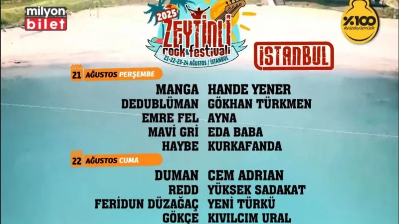 Zeytinli Rock İstanbul'da! Efsane Festival Kilyos'u Sallayacak!